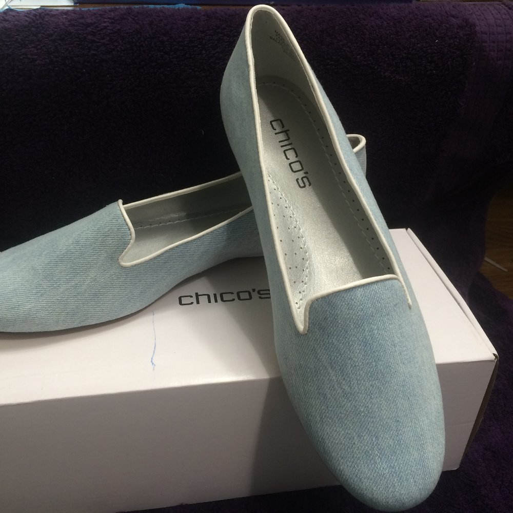 NEW Chico Chambray Denim Loafer, Slip-On, Flats.